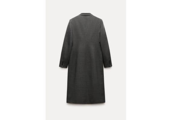 Zara Пальто-фрак из шерстяной смеси zw collection wool blend tailored frock coat , Цвет: Серый, Размер: XS, изображение 3