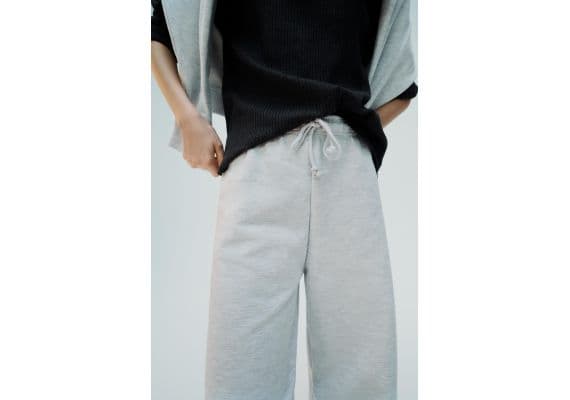 Zara  clean interlock plush straight-leg trousers , Цвет: Серый, Размер: XL, изображение 2