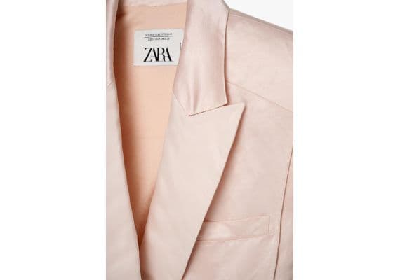 Zara Жилет oversize из льняной смеси - лимитированное издание , Цвет: Розовый, Размер: M, изображение 10