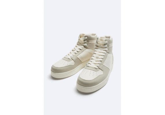 Zara Retro high-top sneakers , Цвет: Бежевый, Размер: 40, изображение 4