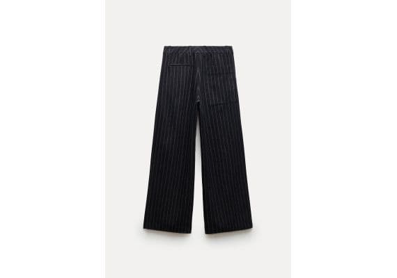 Zara Брюки в полоску из коллекции zw collection , Цвет: Синий, Размер: XL, изображение 6