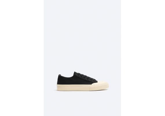 Zara Кеды canvas sneakers , Цвет: Черный, Размер: 39, изображение 5