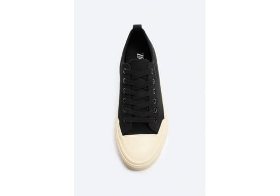 Zara Кеды canvas sneakers , Цвет: Черный, Размер: 39, изображение 7