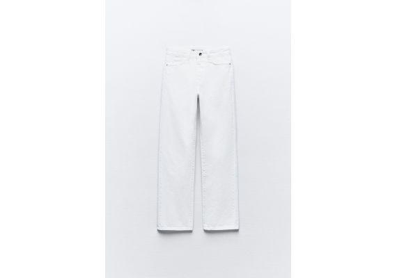 Zara   z1975 regular leg high-waist long length jeans , Цвет: Белый, Размер: 32, изображение 2