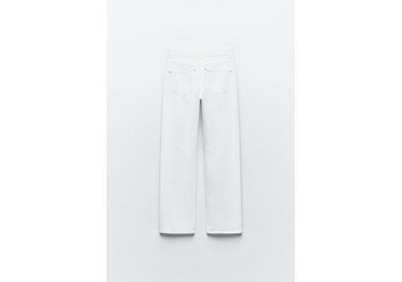 Zara   z1975 regular leg high-waist long length jeans , Цвет: Белый, Размер: 32, изображение 3