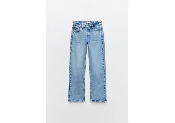 Zara   z1975 mid-rise straight jeans , Цвет: Синий, Размер: 32, изображение 5