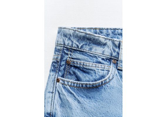 Zara   z1975 mid-rise straight jeans , Цвет: Синий, Размер: 32, изображение 7