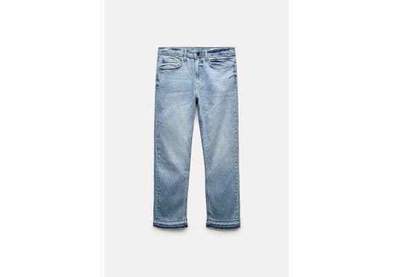 Zara   zw collection slim relaxed fit mid-rise jeans , Цвет: Синий, Размер: 40, изображение 5