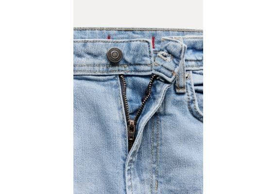 Zara   zw collection slim relaxed fit mid-rise jeans , Цвет: Синий, Размер: 40, изображение 7