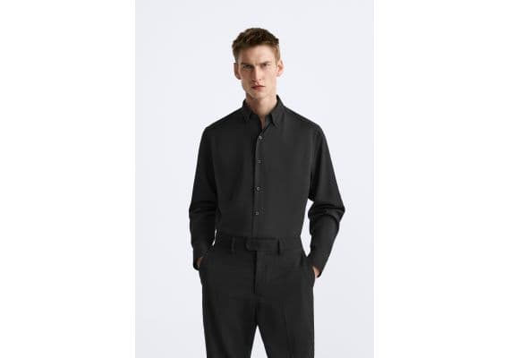 Zara Рубашка stretch shirt , Цвет: Черный, Размер: S (US S), изображение 2