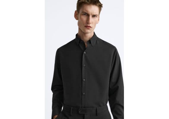 Zara Рубашка stretch shirt , Цвет: Черный, Размер: S (US S), изображение 5