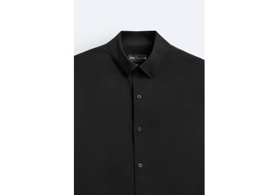 Zara Рубашка stretch shirt , Цвет: Черный, Размер: S (US S), изображение 9