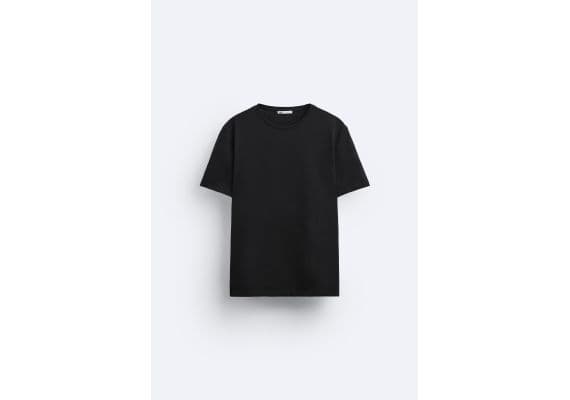 Zara   базовая облегающая футболка , Цвет: Черный, Размер: XL (US XL), изображение 7