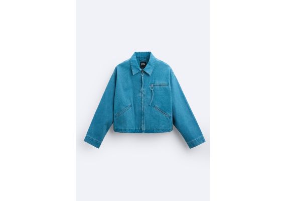 Zara   boxy fit denim jacket , Цвет: Синий, Размер: S (US S), изображение 6