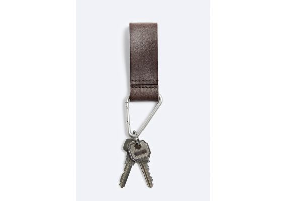Zara Кожаный брелок для ключей, Цвет: Коричневый, Размер: M, изображение 3