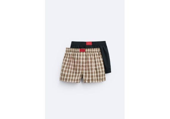 Zara   pack of 2 contrast poplin boxers , Цвет: С принтом, Размер: M, изображение 4