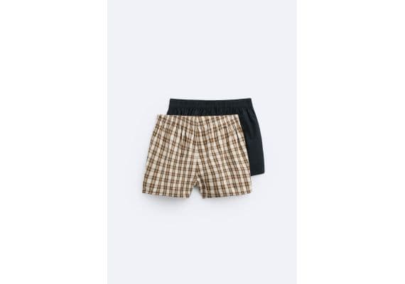 Zara   pack of 2 contrast poplin boxers , Цвет: С принтом, Размер: M, изображение 5