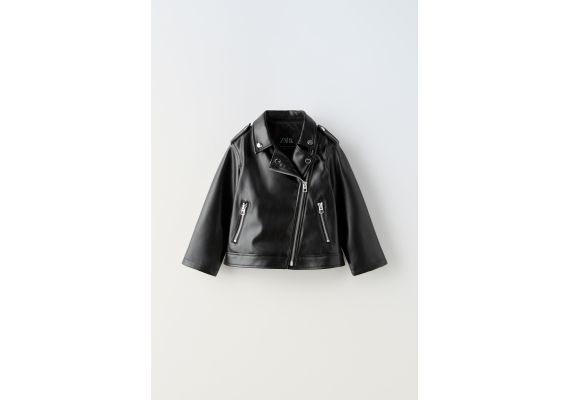 Zara   жакет biker из искусственной кожи , Цвет: Черный, Размер: 5-6 лет (116 см), изображение 2