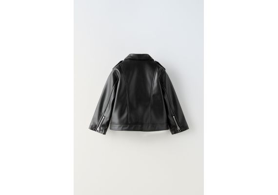 Zara   жакет biker из искусственной кожи , Цвет: Черный, Размер: 3-4 лет (104 см), изображение 3