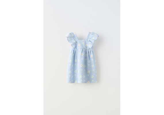 Zara Платье с печатным жаккардом , Цвет: Синий, Размер: 3 лет (98 см)