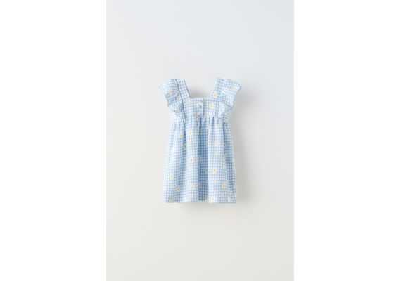 Zara Платье с печатным жаккардом , Цвет: Синий, Размер: 1½ лет (86 см), изображение 2