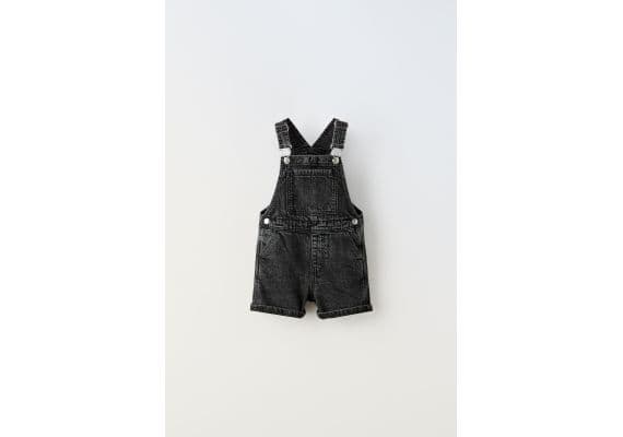 Zara Короткий джинсовый комбинезон , Цвет: Черный, Размер: 1½ лет (86 см)