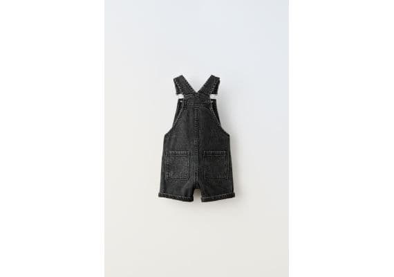 Zara Короткий джинсовый комбинезон , Цвет: Черный, Размер: 1½ лет (86 см), изображение 2