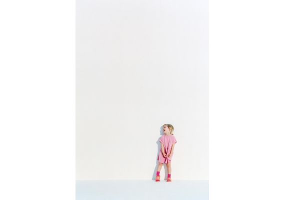 Zara Платье с эффектом размытости и вышивкой , Цвет: Розовый, Размер: 1½ лет (86 см), изображение 2