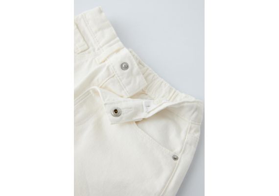 Zara Джинсовые шорты mom fit bermuda shorts , Цвет: Белый, Размер: 5 лет (110 см), изображение 4