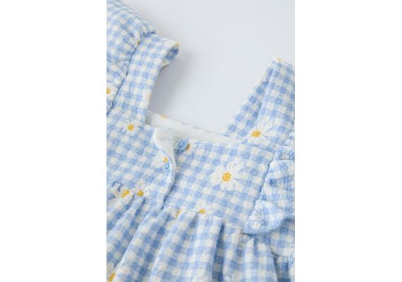 Zara Платье с печатным жаккардом , Цвет: Синий, Размер: 3 лет (98 см), изображение 3