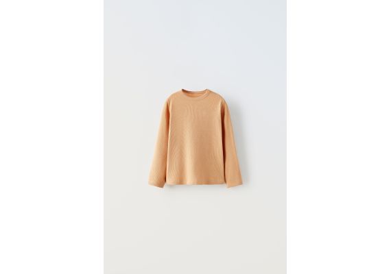 Zara Рубашка второй кожи с рифленым узором , Цвет: Коричневый, Размер: 3 лет (98 см)