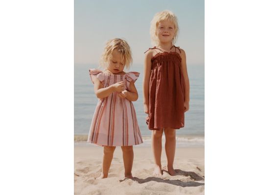 Zara Timelesz - платье из ремного рами , Цвет: Оранжевый, Размер: 1½ лет (86 см)