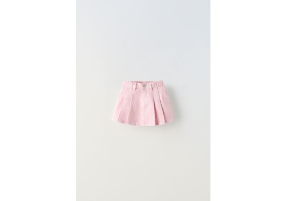 Zara Юбка из ткани твилл с складками , Цвет: Розовый, Размер: 1½ лет (86 см), изображение 2