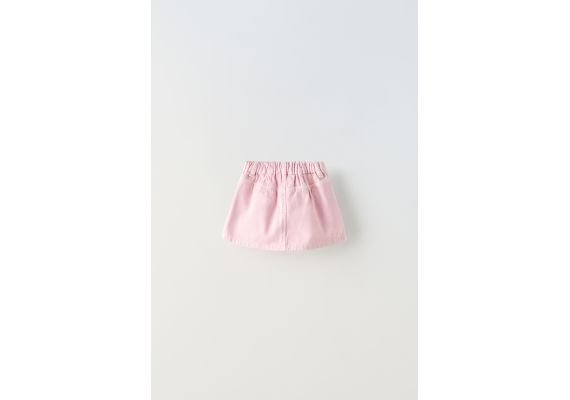 Zara Юбка из ткани твилл с складками , Цвет: Розовый, Размер: 1½ лет (86 см), изображение 3