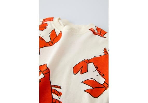 Zara  комплект-координаты crab print t-shirt and bermuda shorts , Цвет: Бежевый, Размер: 1½ лет (86 см), изображение 5