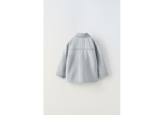 Zara Рубашка-накидка из денима , Цвет: Серый, Размер: 3-4 лет (104 см), изображение 2