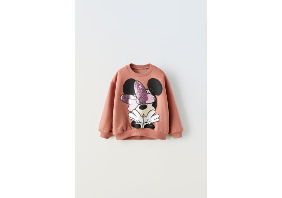 Zara Толстовка с блестками minnie mouse © disney , Цвет: Оранжевый, Размер: 12-18 месяцев (86 см)