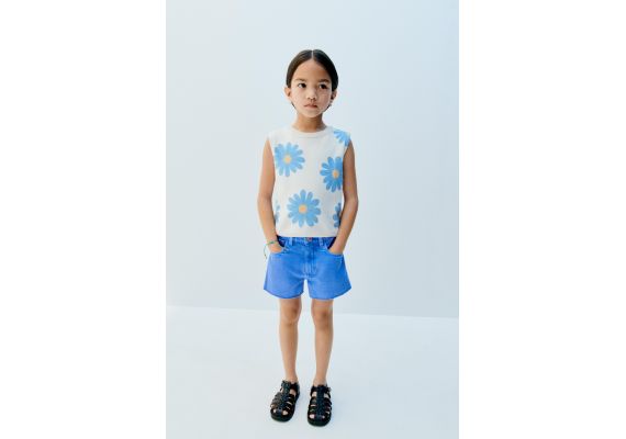 Zara Бермуды mom fit , Цвет: Синий, Размер: 4 лет (104 см)