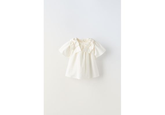 Zara Блузка из поплина с бантами , Цвет: Белый, Размер: 1½ лет (86 см)