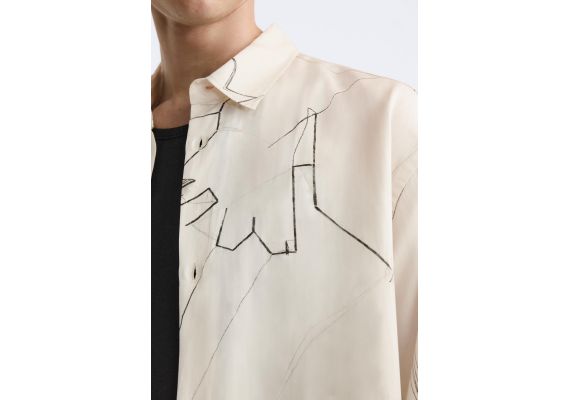 Zara Рубашка с принтом стиля streak , Цвет: Белый, Размер: S (US S), изображение 5