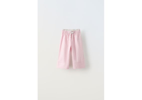 Zara Полосатые брюки из поплина , Цвет: Розовый, Размер: 1½ лет (86 см), изображение 2