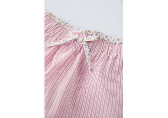 Zara Полосатые брюки из поплина , Цвет: Розовый, Размер: 1½ лет (86 см), изображение 4