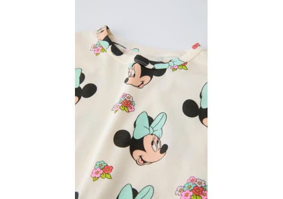 Zara Футболка с принтом minnie mouse © disney и ярлыком , Цвет: Бежевый, Размер: 5 лет (110 см), изображение 3