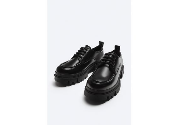 Zara  делитель moc toe chunky shoes , Цвет: Черный, Размер: 39, изображение 4