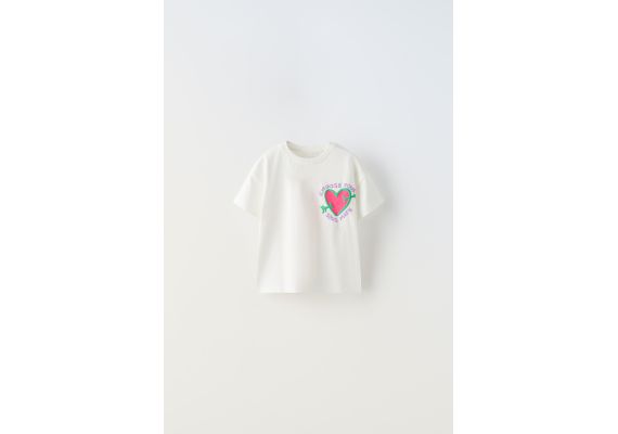 Zara Футболка с принтом в рельефном исполнении , Цвет: Белый, Размер: 1½ лет (86 см), изображение 2