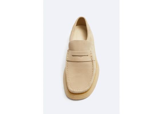 Zara Кожаные мокасины clarks® x zara , Цвет: Бежевый, Размер: 41, изображение 3