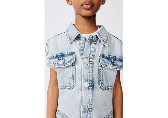 Zara Тканевый комбинезон denim worker , Цвет: Синий, Размер: 1½ лет (86 см), изображение 2