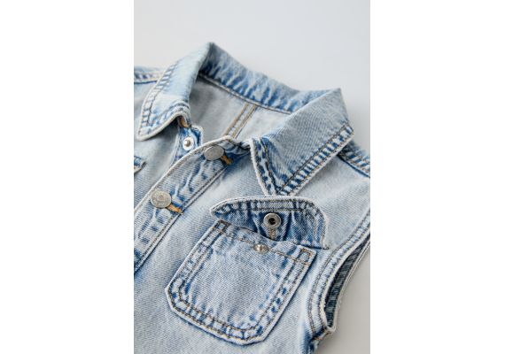 Zara Тканевый комбинезон denim worker , Цвет: Синий, Размер: 1½ лет (86 см), изображение 6