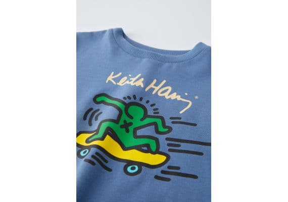 Zara Футболка keith haring ® skate , Цвет: Синий, Размер: 9-12 месяцев (80 см), изображение 3