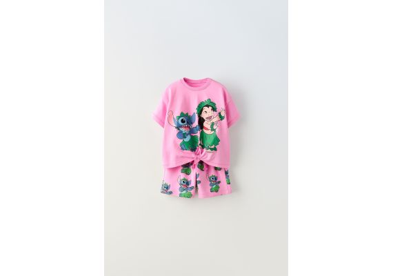 Zara Футболка и бермуды в стиле lilo & stitch © disney , Цвет: Розовый, Размер: 3 лет (98 см)